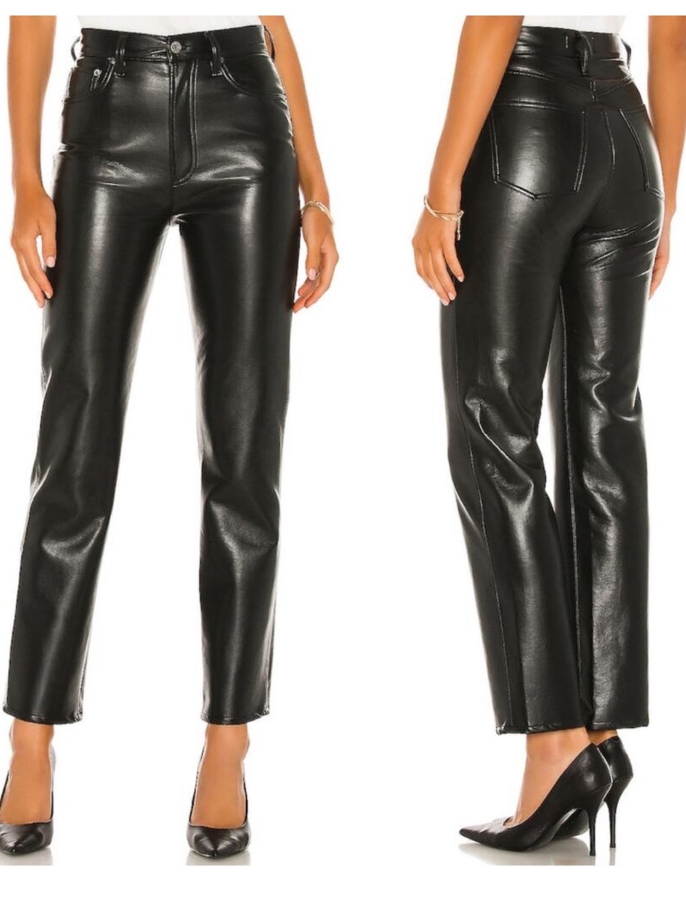 NWT Agolde Recycled Leather 90’s Pinched Waist Pants size 25